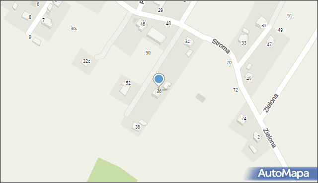 Goleszów, Stroma, 36, mapa Goleszów