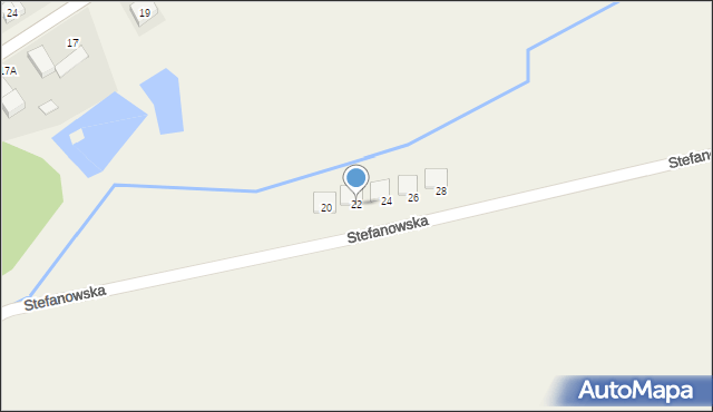 Golina, Stefanowska, 22, mapa Golina