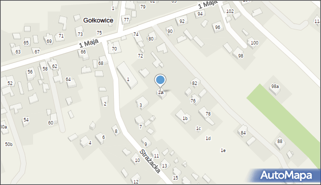 Gołkowice, Strażacka, 1a, mapa Gołkowice