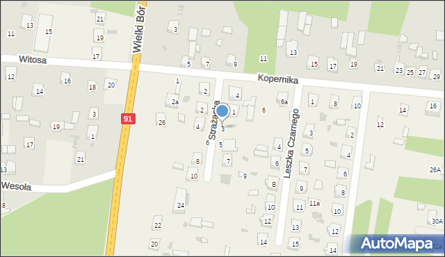 Gomunice, Strażacka, 3, mapa Gomunice