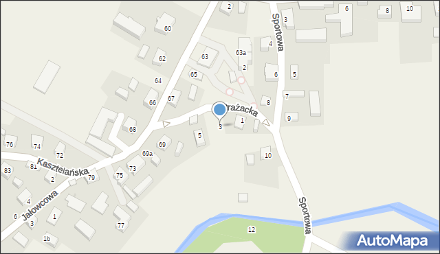 Goręczyno, Strażacka, 3, mapa Goręczyno