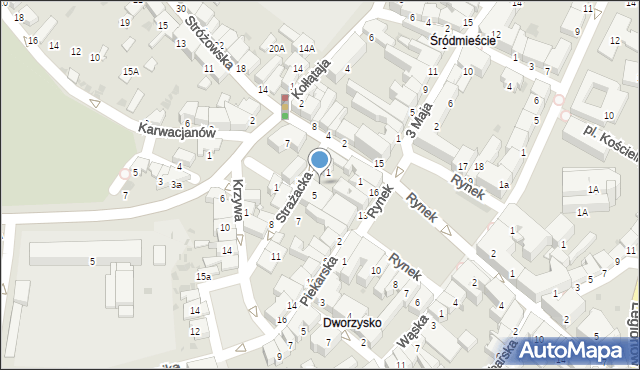 Gorlice, Strażacka, 3, mapa Gorlic