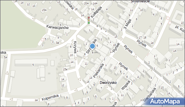 Gorlice, Strażacka, 7, mapa Gorlic