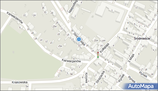 Gorlice, Stróżowska, 11, mapa Gorlic