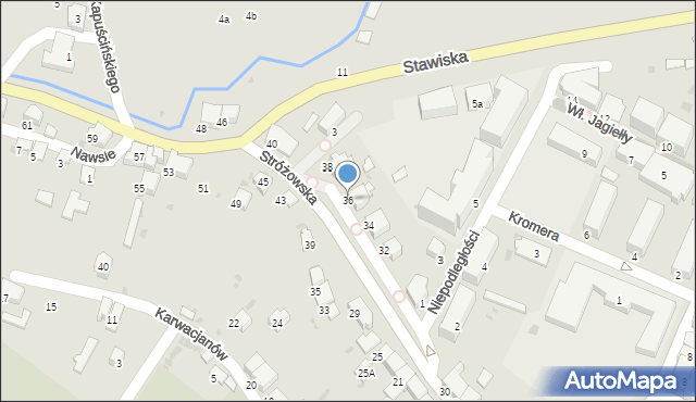 Gorlice, Stróżowska, 36, mapa Gorlic