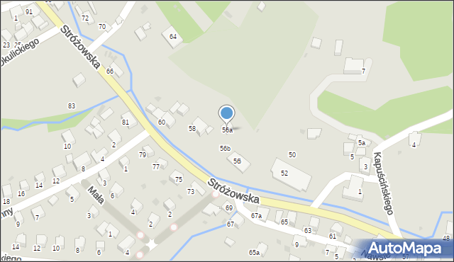 Gorlice, Stróżowska, 56a, mapa Gorlic