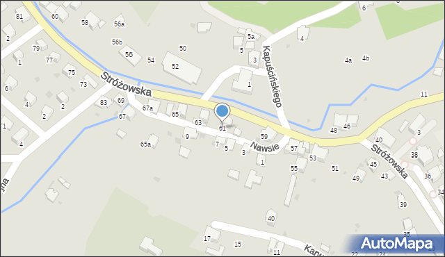 Gorlice, Stróżowska, 61, mapa Gorlic