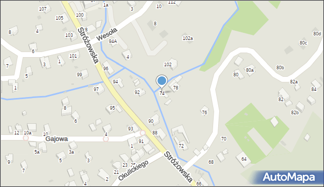 Gorlice, Stróżowska, 74, mapa Gorlic