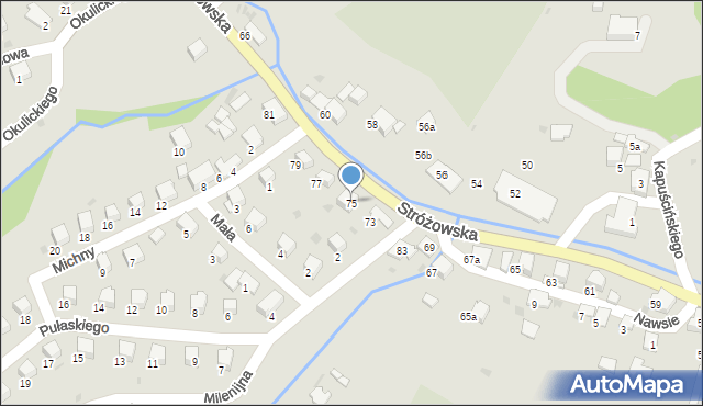 Gorlice, Stróżowska, 75, mapa Gorlic