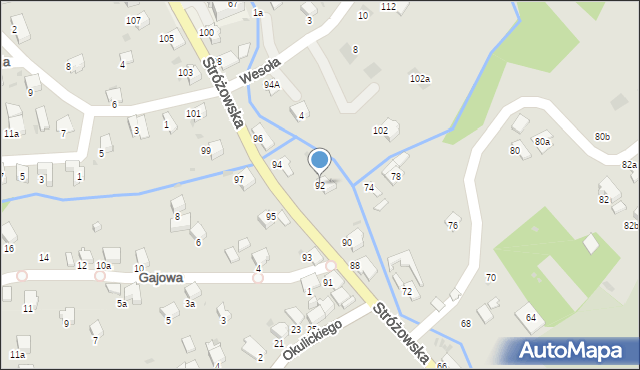 Gorlice, Stróżowska, 92, mapa Gorlic