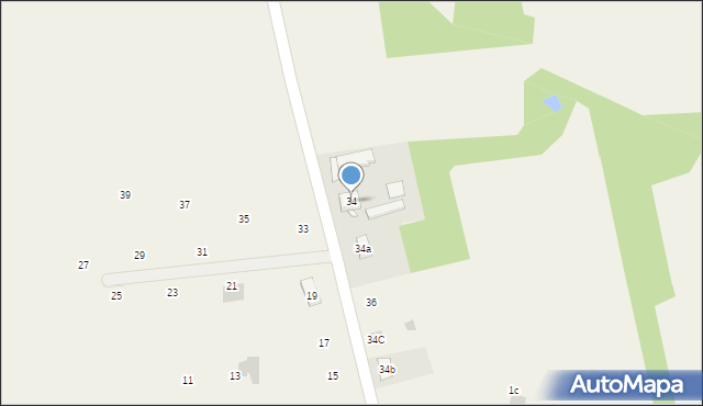 Gorzkie Pole, Starych Wierzb, 34, mapa Gorzkie Pole