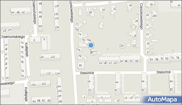 Gorzów Wielkopolski, Staszica Stanisława, 1E, mapa Gorzów Wielkopolski