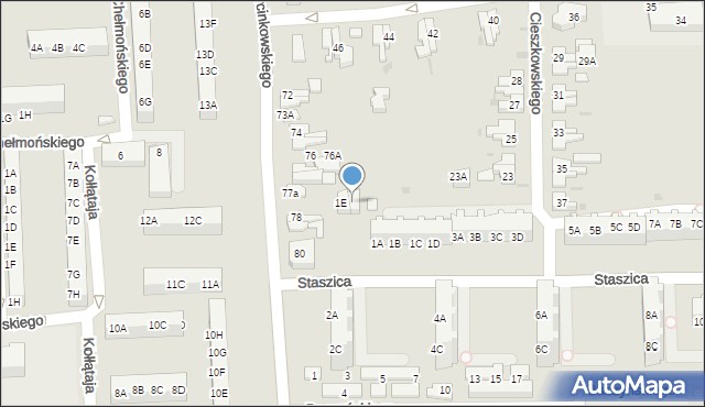 Gorzów Wielkopolski, Staszica Stanisława, 1F, mapa Gorzów Wielkopolski