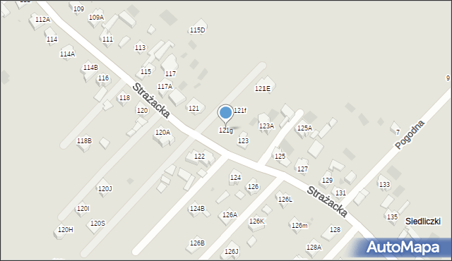 Gorzów Wielkopolski, Strażacka, 121g, mapa Gorzów Wielkopolski