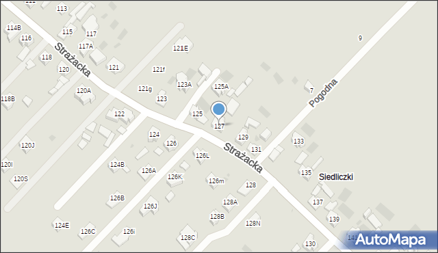 Gorzów Wielkopolski, Strażacka, 127, mapa Gorzów Wielkopolski