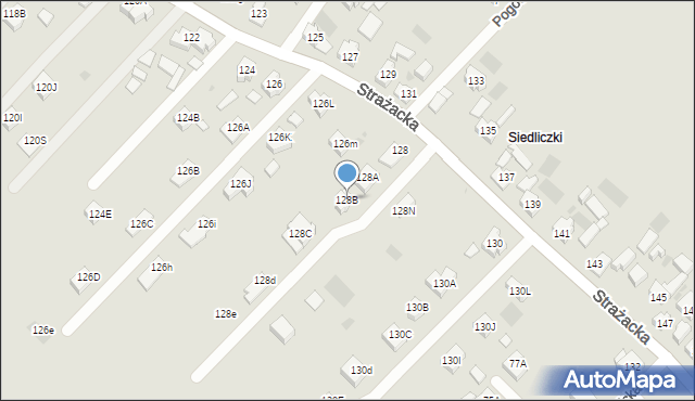 Gorzów Wielkopolski, Strażacka, 128B, mapa Gorzów Wielkopolski