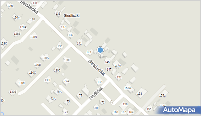 Gorzów Wielkopolski, Strażacka, 145a, mapa Gorzów Wielkopolski
