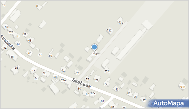 Gorzów Wielkopolski, Strażacka, 73A, mapa Gorzów Wielkopolski