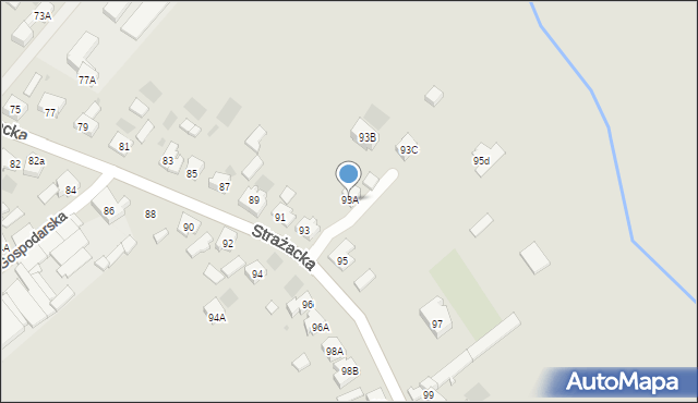 Gorzów Wielkopolski, Strażacka, 93A, mapa Gorzów Wielkopolski