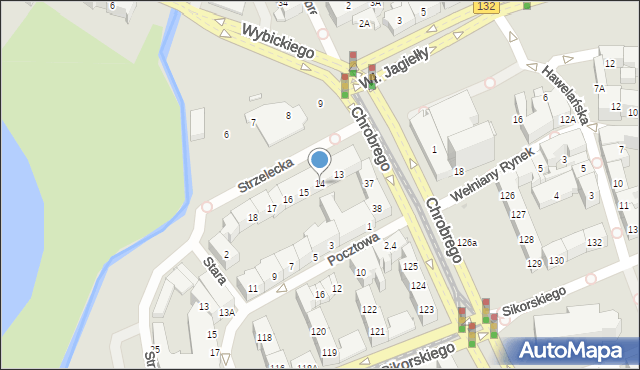 Gorzów Wielkopolski, Strzelecka, 14, mapa Gorzów Wielkopolski