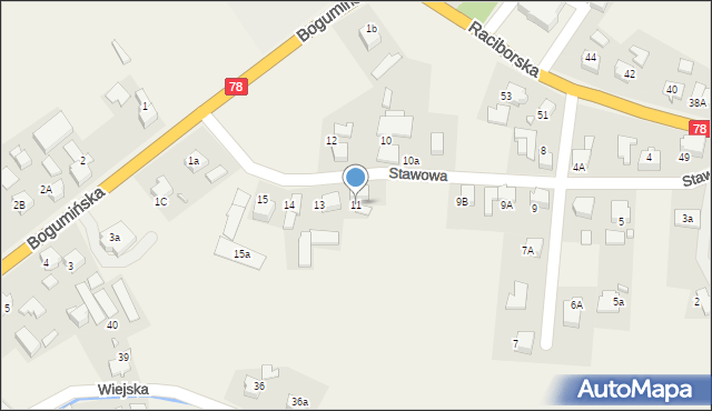 Gorzyce, Stawowa, 11, mapa Gorzyce