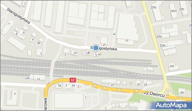 Gostyń, Starogostyńska, 1, mapa Gostyń