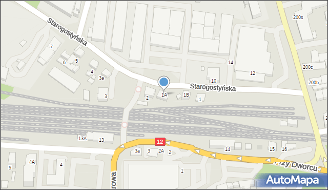 Gostyń, Starogostyńska, 1A, mapa Gostyń