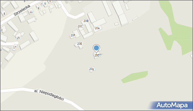 Gostyń, Strzelecka, 20D, mapa Gostyń