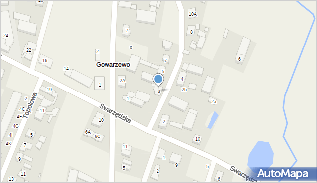 Gowarzewo, Starowiejska, 3, mapa Gowarzewo