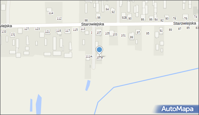 Gózd, Starowiejska, 107a, mapa Gózd