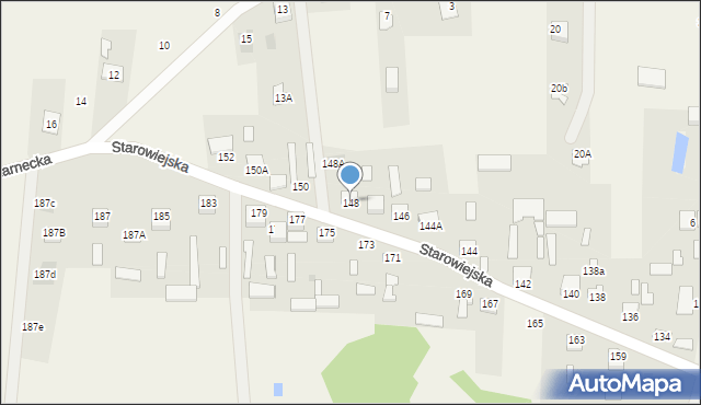 Gózd, Starowiejska, 148, mapa Gózd