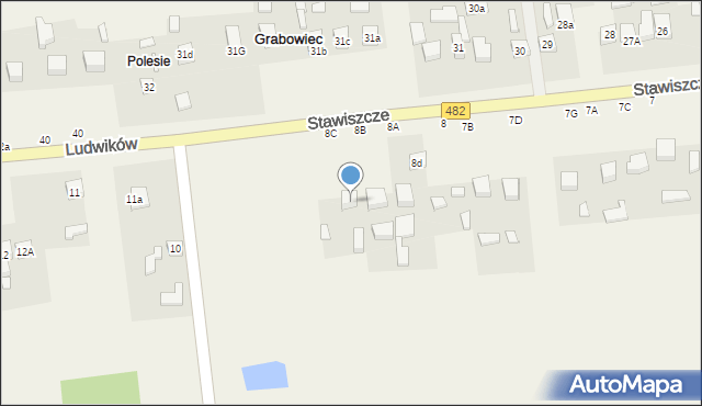 Grabowiec, Stawiszcze, 8C, mapa Grabowiec