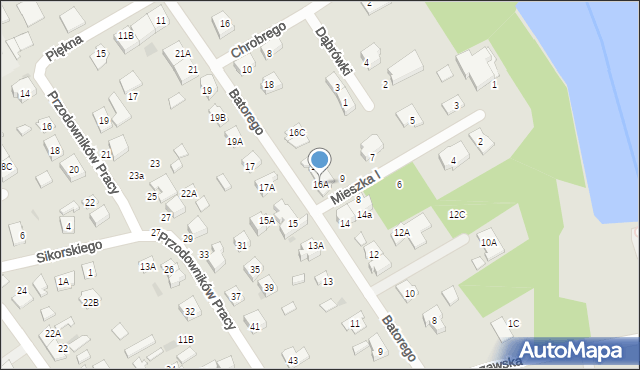 Grodzisk Mazowiecki, Stefana Batorego, 16A, mapa Grodzisk Mazowiecki