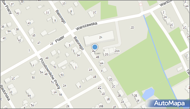 Grodzisk Mazowiecki, Stefana Batorego, 4C, mapa Grodzisk Mazowiecki