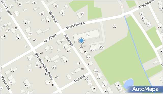 Grodzisk Mazowiecki, Stefana Batorego, 4D, mapa Grodzisk Mazowiecki