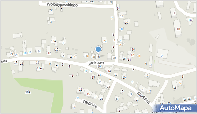 Grójec, Stokowa, 26, mapa Grójec