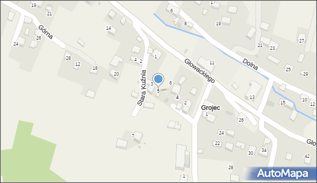 Grojec, Stara Kuźnia, 5, mapa Grojec
