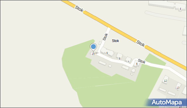 Gronów, Stok, 10, mapa Gronów