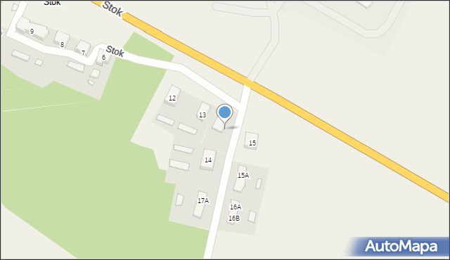 Gronów, Stok, 13a, mapa Gronów