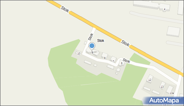 Gronów, Stok, 9, mapa Gronów