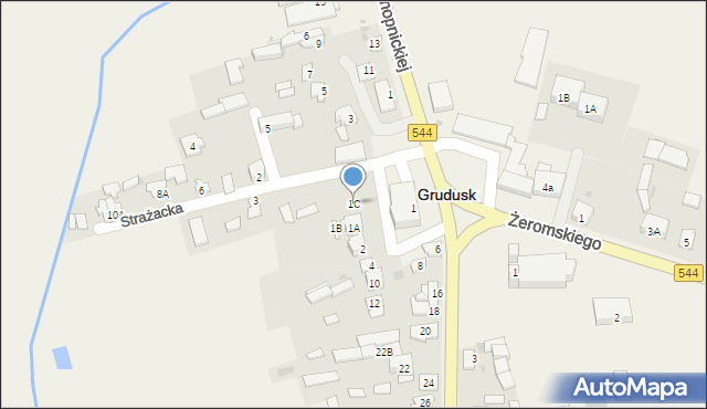 Grudusk, Strażacka, 1C, mapa Grudusk