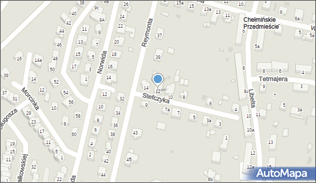 Grudziądz, Stefczyka, 12, mapa Grudziądza