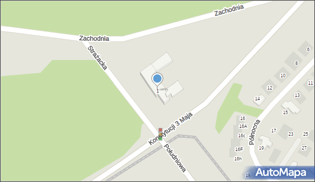 Grudziądz, Strażacka, 1, mapa Grudziądza