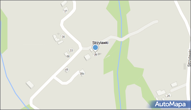 Grybów, Strzylawki, 35, mapa Grybów