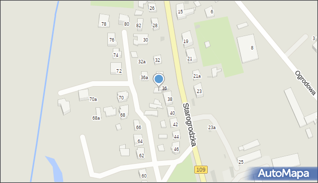 Gryfice, Starogrodzka, 38a, mapa Gryfice