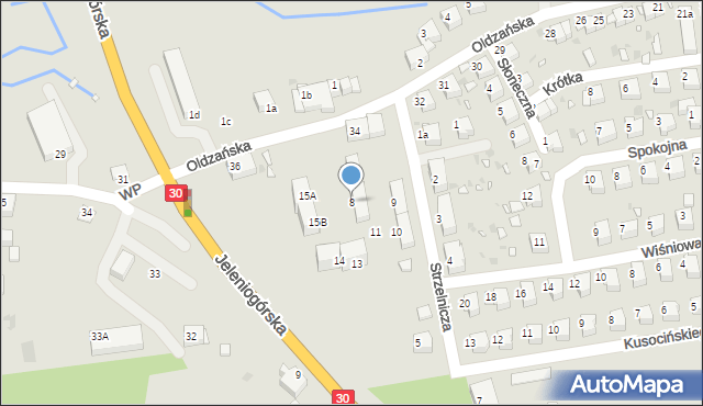 Gryfów Śląski, Strzelnicza, 8, mapa Gryfów Śląski