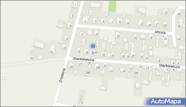 Grzegorzew, Starkiewicza Szczęsnego, ks., 26, mapa Grzegorzew