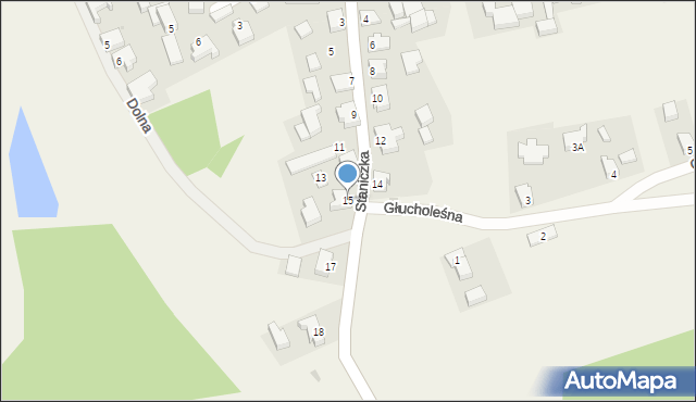 Grzmiąca, Staniczka, 15, mapa Grzmiąca