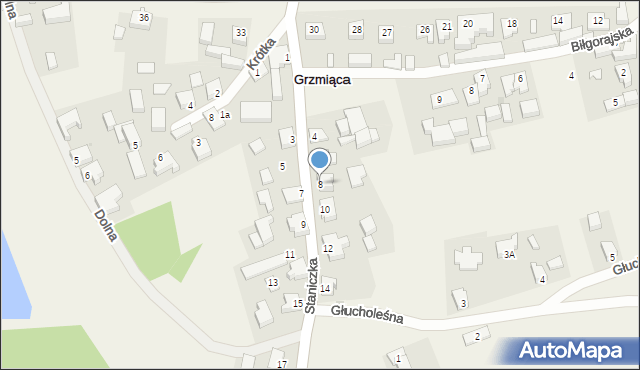 Grzmiąca, Staniczka, 8, mapa Grzmiąca