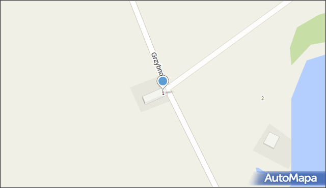 Grzybno, Strzeszewko, 1, mapa Grzybno